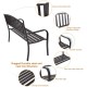 Honhorrs 50-Inch Steel Garden Loveseat Bench, Outdoor Seating with Armrests and Four-Leg Support