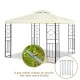 Honhorrs 10-by-10-Foot Patio Gazebo, Two-Tier Canopy on a Steel Frame with Decorative Side Panels
