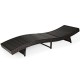 Honhorrs Cushioned Folding Patio Chaise, Five Backrest Positions on a Steel and PE Rattan Frame