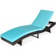 Honhorrs Cushioned Folding Patio Chaise, Five Backrest Positions on a Steel and PE Rattan Frame