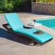 Honhorrs Cushioned Folding Patio Chaise, Five Backrest Positions on a Steel and PE Rattan Frame