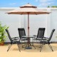 Honhorrs Pair of Folding Patio Chairs, Adjustable Backrests and Headrests on Reinforced Iron Frames