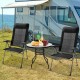 Honhorrs Pair of Folding Patio Chairs, Adjustable Backrests and Headrests on Reinforced Iron Frames