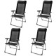 Honhorrs Pair of Folding Patio Chairs, Adjustable Backrests and Headrests on Reinforced Iron Frames