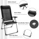 Honhorrs Pair of Folding Patio Chairs, Adjustable Backrests and Headrests on Reinforced Iron Frames