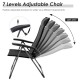 Honhorrs Pair of Folding Patio Chairs, Adjustable Backrests and Headrests on Reinforced Iron Frames