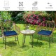 Honhorrs Wicker Bistro Seating Set, Two Cushioned Patio Armchairs and Tempered Glass Side Table