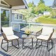 Honhorrs Three-Piece Patio Wicker Bistro Set, Two Armchairs with Four Cushions and a Square Table