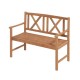 Honhorrs Two-Person Acacia Bench, Slatted Seat and Patterned Back with Curved Arms and 800-Lb Rating