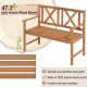 Honhorrs Two-Person Acacia Bench, Slatted Seat and Patterned Back with Curved Arms and 800-Lb Rating