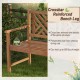 Owlyin Two-Person Acacia Garden Bench, Patterned Backrest with Curved Arms and Slatted Wood Seat
