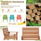 Honhorrs Pair of Hardwood Patio Armchairs, Slatted Seats and 102-Degree Backs with Crossbar Support