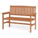 Owlyin Two-Person Solid-Wood Patio Loveseat, Curved Seat with Armrests and 530-Lb Total Load Rating