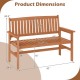 Owlyin Two-Person Solid-Wood Patio Loveseat, Curved Seat with Armrests and 530-Lb Total Load Rating