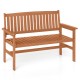 Owlyin Two-Person Solid-Wood Patio Loveseat, Curved Seat with Armrests and 530-Lb Total Load Rating