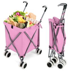 Honhorrs Folding 24-Gallon Utility Cart — Oxford Bag, Reinforced Steel Frame and Four Caster Wheels