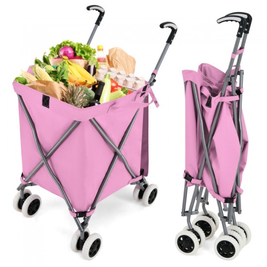 Honhorrs Folding 24-Gallon Utility Cart — Oxford Bag, Reinforced Steel Frame and Four Caster Wheels
