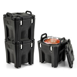 Honhorrs 32-Quart Insulated Food Carrier with Stainless Steel Inner Barrel and Locking Buckles
