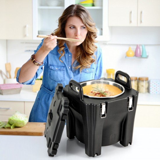 Honhorrs 32-Quart Insulated Food Carrier with Stainless Steel Inner Barrel and Locking Buckles