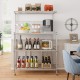Honhorrs Four-Tier Rolling Baker's Rack, Adjustable Shelves with Four Hooks and Two Locking Wheels