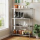 Honhorrs Four-Tier Rolling Baker's Rack, Adjustable Shelves with Four Hooks and Two Locking Wheels