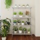 Honhorrs Four-Tier Rolling Baker's Rack, Adjustable Shelves with Four Hooks and Two Locking Wheels