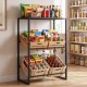 Honhorrs Four-Crate Drink Rack, Two Adjustable-Angle Storage Rails with Top Shelf and Hanging Hooks