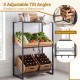 Honhorrs Four-Crate Drink Rack, Two Adjustable-Angle Storage Rails with Top Shelf and Hanging Hooks