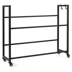 Honhorrs Rolling Six-Crate Beverage Rack, Two Adjustable Tilt Levels with Four Wheels and Side Hooks