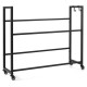 Honhorrs Rolling Six-Crate Beverage Rack, Two Adjustable Tilt Levels with Four Wheels and Side Hooks