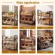 Honhorrs Rolling Six-Crate Beverage Rack, Two Adjustable Tilt Levels with Four Wheels and Side Hooks