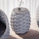 Honhorrs Oval Patio Side Table: Slate Top, Woven Rope Exterior, Aluminum Frame and Hidden Storage