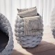 Honhorrs Oval Patio Side Table: Slate Top, Woven Rope Exterior, Aluminum Frame and Hidden Storage