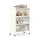 Honhorrs 5-Tier Kitchen Baker's Rack with Flip-Up Doors, Metal Frame, Wheels and Adjustable Feet
