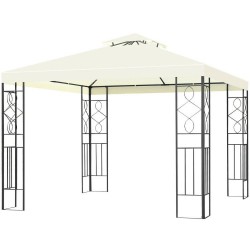 XVX 10-by-10-Foot Patio Gazebo, Two-Tier Canopy on a Steel Frame with Decorative Side Panels