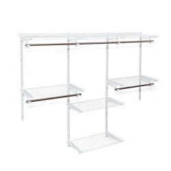 XVX Wall-Mounted Closet Organizer, Adjustable Steel Shelves and Hanging Rods for Custom Storage