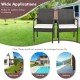 XVX Four PE Wicker Patio Dining Armchairs, Cushioned Sixteen-Inch Seats with Adjustable Feet