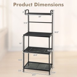 XVX Four-Tier Kitchen Rack and Slim Pedal Bin Bundle, Wire Shelves with Soft-Closing Trash Lid