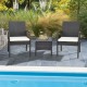 XVX Four PE Wicker Patio Dining Armchairs, Cushioned Sixteen-Inch Seats with Adjustable Feet