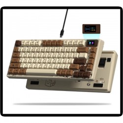 XVX SK80 Coffee Mechanical Keyboard, Color Display, Gasket Mount, RGB and Hot-Swappable Switches