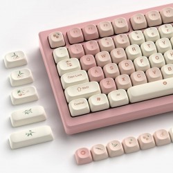 XVX Pink Cherry-Themed MOA Keycaps, Dye-Sublimated PBT Set for MX Mechanical Keyboard Layouts