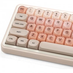 Pink Foundation Jelly Keycaps by XVX, 132-Piece MOA Set with PBT Keys for MX Mechanical Keyboards