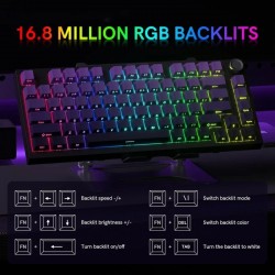 Purple XVX WK75 Gaming Keyboard, Tri-Mode Wireless, Pre-Lubed Linear Switches and Hot-Swap Sockets