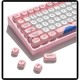 XVX Pink-and-White Blossom Keycaps, 131-Piece MOA PBT Set with Japanese-Inspired Dye-Sub Artwork