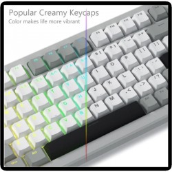 XVX Grey PBT Keycaps, 137-Key Cherry-Profile Set with Double-Shot Legends and Extra Modifiers