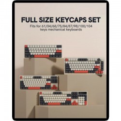 XVX Retro Red Accent Keycaps, 137-Key Double-Shot PBT Set for MX Mechanical Keyboard Upgrades