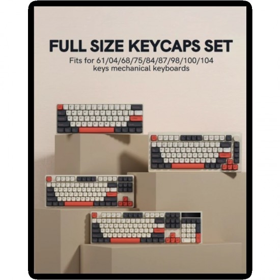 XVX Retro Red Accent Keycaps, 137-Key Double-Shot PBT Set for MX Mechanical Keyboard Upgrades