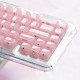 XVX Pink Clear MDA Keycaps, 115-Key Side-Printed PC Set with a Glossy Translucent Finish