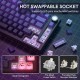 Purple XVX WK75 Gaming Keyboard, Tri-Mode Wireless, Pre-Lubed Linear Switches and Hot-Swap Sockets