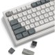 Retro XVX XDA Keycaps, 139-Key PBT Set in Milky White and Grey for MX Mechanical Keyboard Builds